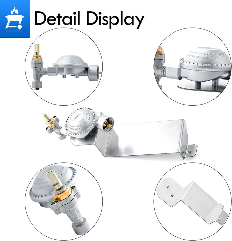 Grillflame 80476 Regulator Grill Replacement Parts for Weber Q200 Q220 Gas Valve Regulator Assembly Q Series Q 200 Q 220 396000 396002 396001 566001 566002 566801 - Image 5
